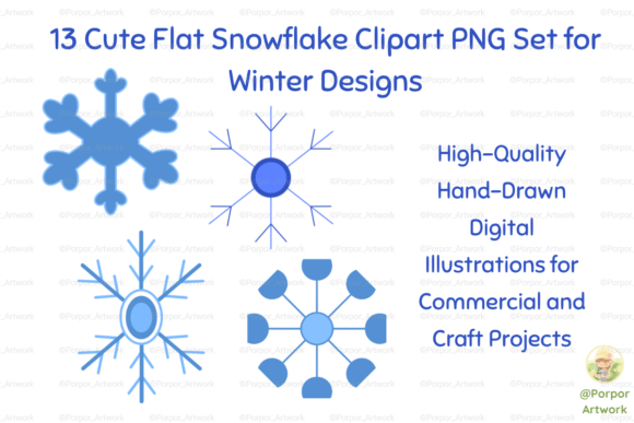 13 Winter Snowflake PNG Clipart for Craft Projects