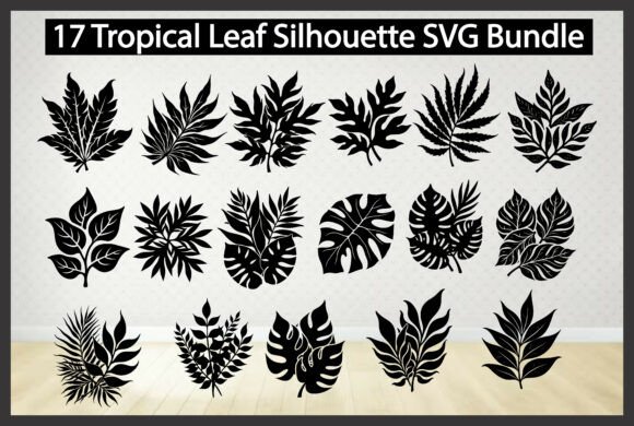 17 Tropical Leaf Silhouette SVG Bundle