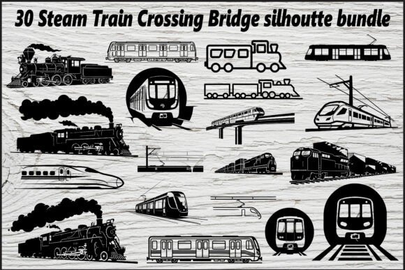 30 Steam Train Crossing Bridge Bundle: A Practical Resource for Designers and Creators