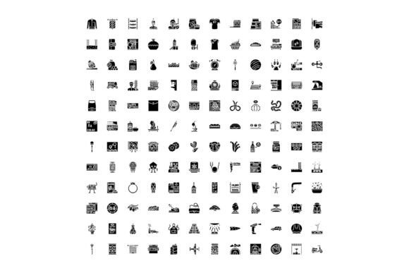 Diverse Black Silhouette Icons for Modern Digital Design