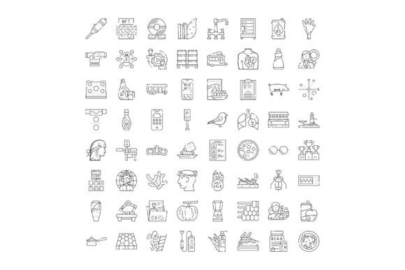 Diverse Line Icons Set Exploring Modern: A Practical Resource for Digital Designers