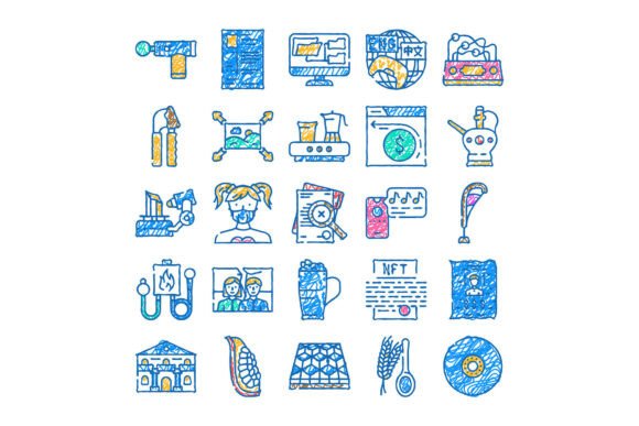 Doodle Icons for Tech, Media & Business