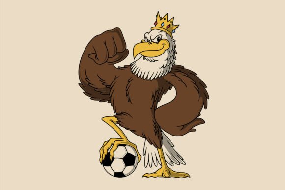 Eagle Mascot with Crown and Soccer Ball: A Bold Identity for Your Brand