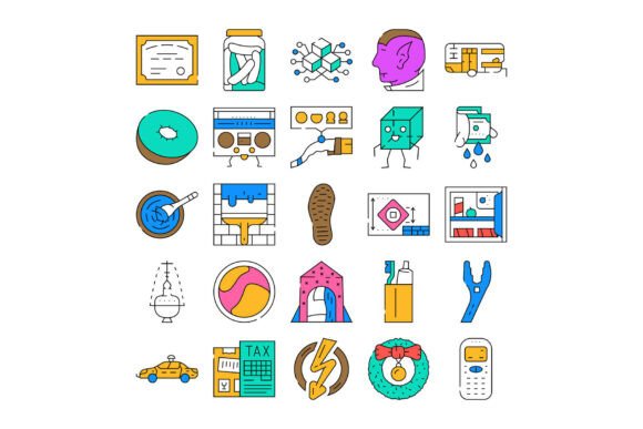 Exploring the Versatility of Assorted Line Art Flat Design Concept Icons
