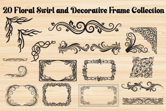 Floral Swirl and Decorative Frame: Elevating Design with Timeless Elegance