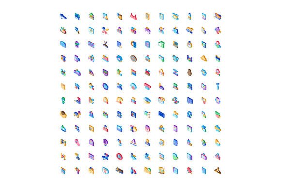 Isometric Colorful Flat Design Icons Col: Enhancing Modern Digital Interfaces with Visual Clarity
