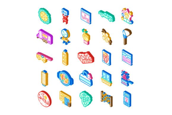Isometric Lifestyle Symbols Collection F: A Practical Choice for Modern Design Projects