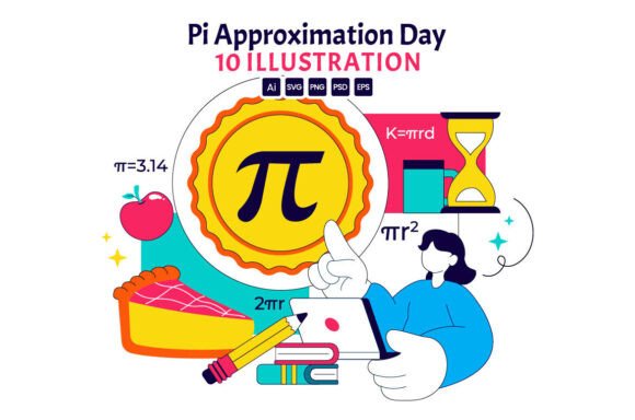 Pi Day Illustrations for Creative Design Projects
