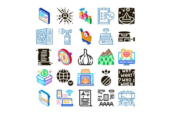 Strategic Use of the Diverse Modern Concepts Icons Set Illust for Visual Communication and Design Planning