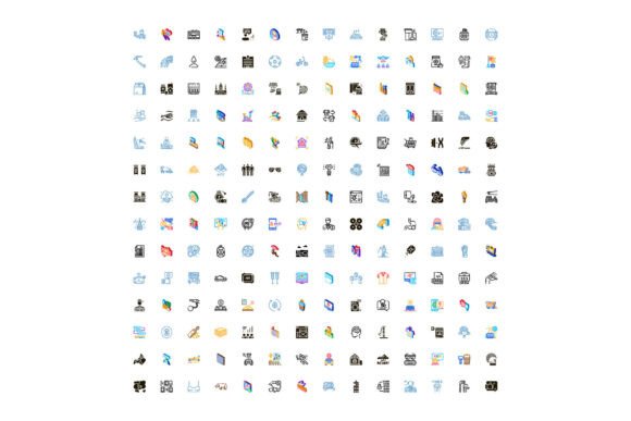 Strategic Value of the Diverse Vector Icon Collection Depicting Modern Design Concepts